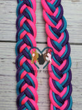 Neon Pink, Purple & Turquoise Adjustable Riding Reins