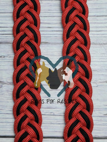 Red & Black Adjustable Riding Reins