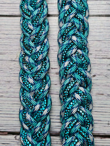 Blue BLING & Blue Shock Adjustable Reins