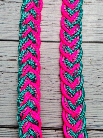 Cotton Candy, Turquoise & Hot Pink Adjustable Reins