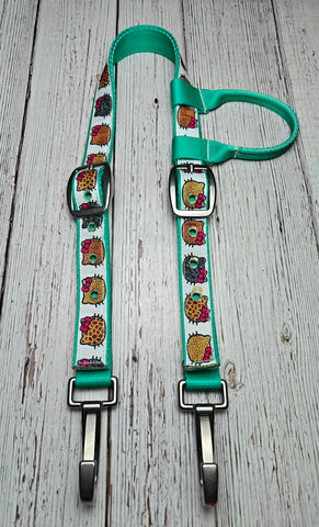 Teal w/Kitty Head Trim, One-Ear Horse Halter