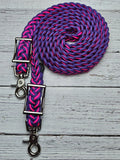 Purple & Hot Pink Adjustable Reins