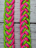 Hot Pink, Neon Green & BLING Adjustable Reins