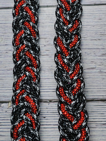 Black & Orange BLING with Ebony Adjustable Reins