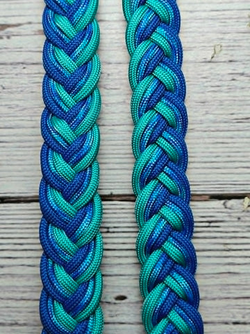 Blue Camo with Royal Blue & Turquoise Adjustable Reins