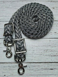 BLING, Gray with Black Stripe Adjustable Reins