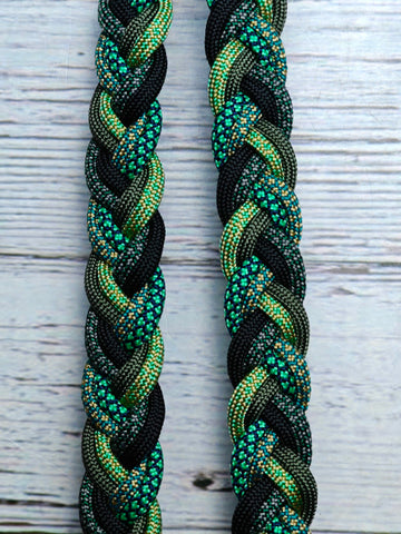 Mint Diamonds, Black & Light Green Basic Reins
