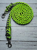 Neon Green, Black & BLING Adjustable Reins