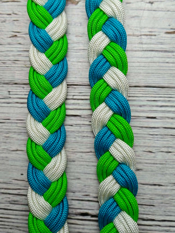 Turquoise, Green & White Adjustable Reins