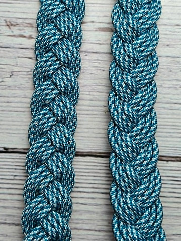 Blue & White Striped Adjustable Reins