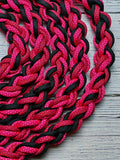 Fuchsia with Hot Pink Diamonds, Black & Burgundy Lead Rope