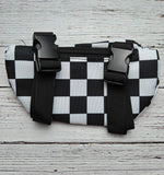 Black & White Checkered Flag Saddle Pouch