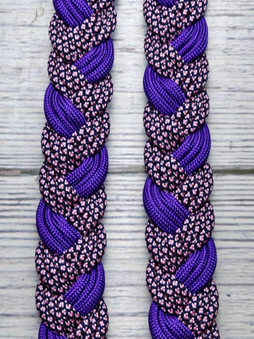 Acid Purple & Rose Pink Diamonds Adjustable Reins