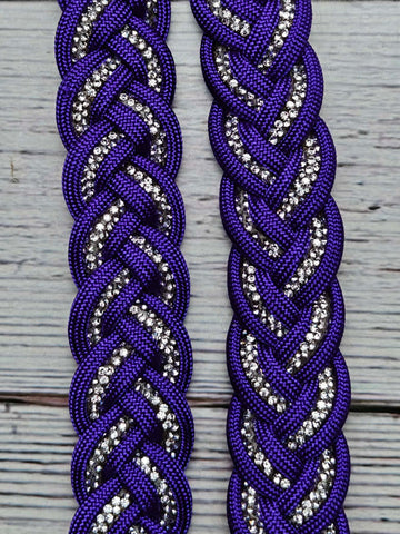 6.5 Foot BLING & Acid Purple Adjustable Reins