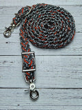 Black & Orange BLING with Ebony Adjustable Reins