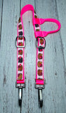 Hot Pink w/Kitty Head One-Ear Horse Headstall