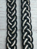 Black with Clear BLING Adjustable Reins