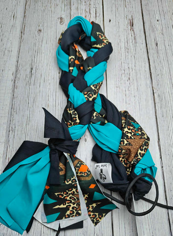 Aztec, Turquoise & Black Braided Tail Bag