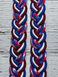Flag, Burgundy & White Adjustable Reins