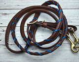Blue Sparkle, 8.25 Leather Reins, Adjustable