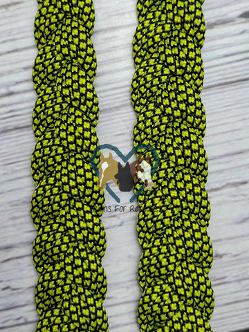 Neon Yellow Diamonds Adjustable Riding Reins