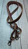 6 Foot Adjustable Leather Reins w/Neon Ninja Pink