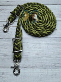 Moss, Green & Black Adjustable Reins