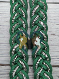 Green & BLING Adjustable Riding Reins