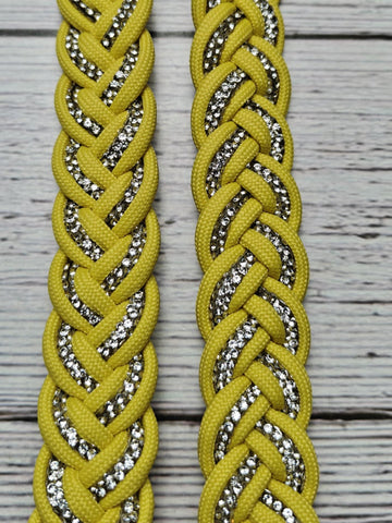 Yellow & BLING Adjustable Riding Reins