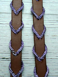 Purple BLING, 8.25 ft. Leather Reins, Adjustable