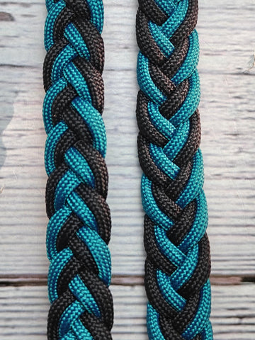 Turquoise & Black Adjustable Riding Reins