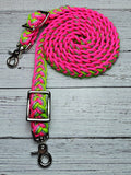 Hot Pink, Neon Green & BLING Adjustable Reins