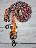 5 foot Orange, Creamsicle & Purple Passion Adjustable Riding Reins