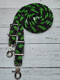 Neon Green with Black X Adjustable Reins