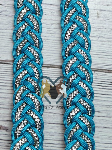 Turquoise & BLING Adjustable Riding Reins