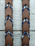 Brown Leather Reins with Royal Mountain Trim