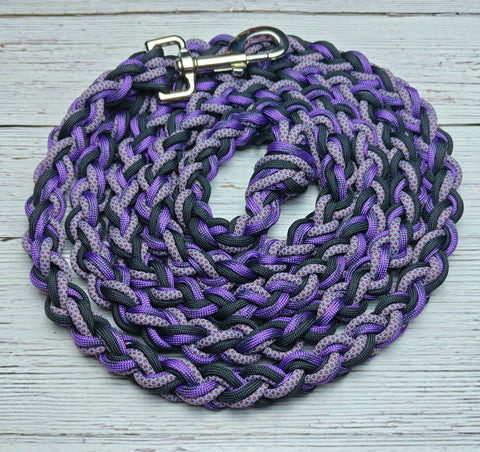 Brown Diamonds, Lilac, Purple & Black Lead Rope