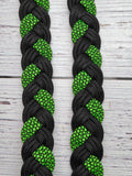 Neon Green with Black X Adjustable Reins