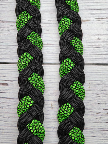 Neon Green with Black X Adjustable Reins