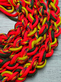 Phoenix Sunrise, Flame, Orange, Yellow & OD Green Lead Rope
