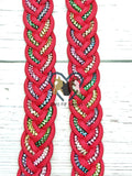 Rainbow BLING & Red Adjustable Riding Reins