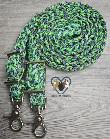 Zombie & Mint Green Adjustable Riding Reins