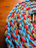 Tan, Turquoise & Red Dog Leash