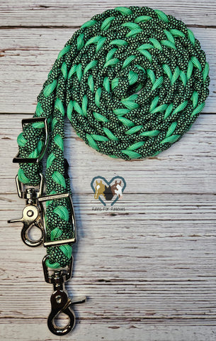 Mint Green & Diamonds Adjustable Riding Reins