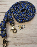Royal Blue with Blue Camo Adjustable Riding Reins