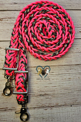 Hot Pink with Harmony Adjustable Riding Reins