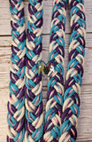 Purple, White, Turquoise & Pink Patterned Adjustable Riding Reins