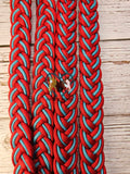 Red & Turquoise Adjustable Riding Reins