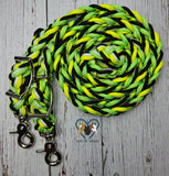 Lime Green, Yellow, White & Black Adjustable Riding Reins