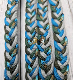 Charcoal Gray, Silver, Blue & Dark Green Neck Rope